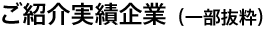 ご紹介実績企業(一部抜粋)